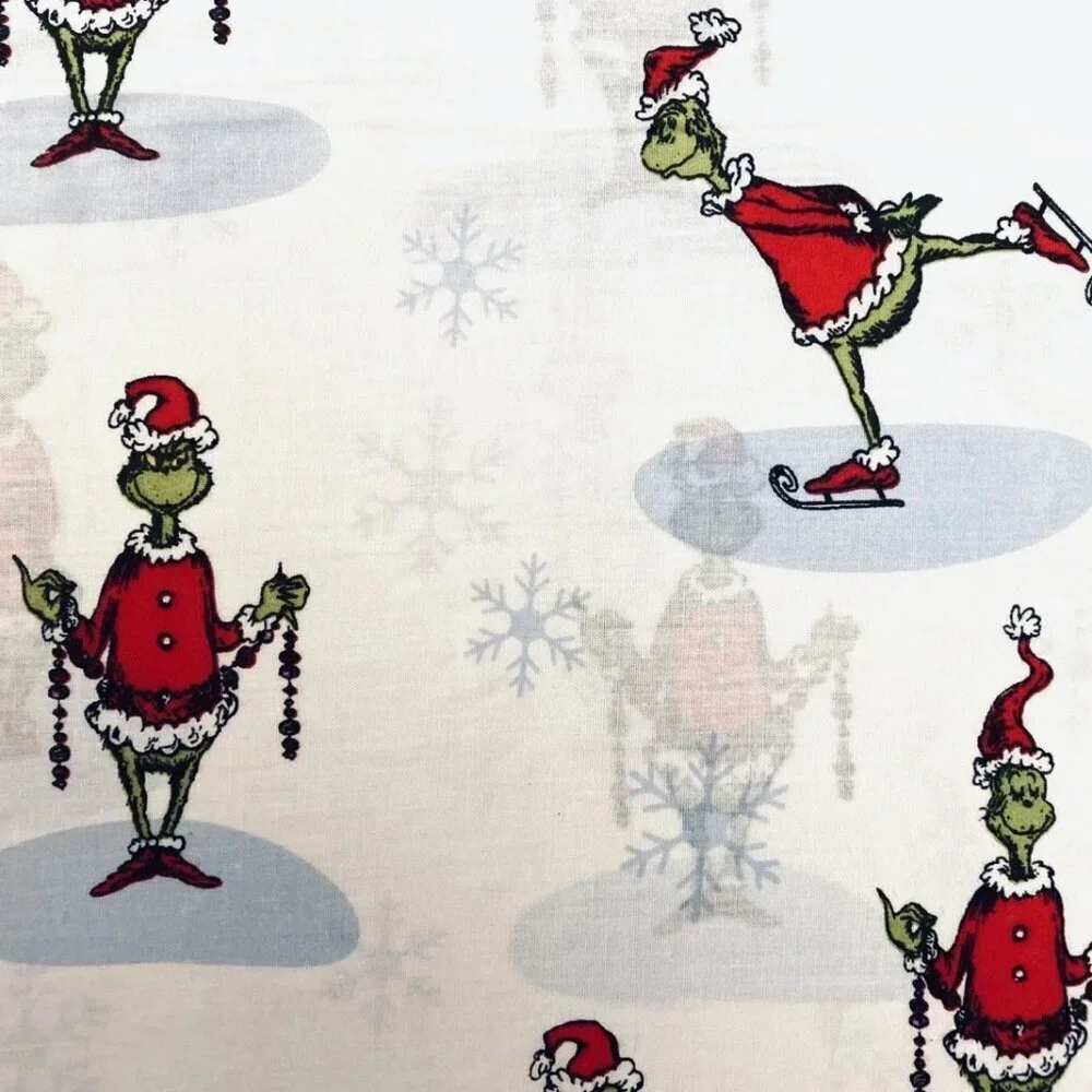 New Dr. Seuss The Grinch 4pc Full Sheet Set 100% Cotton Christmas Holiday